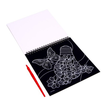 Blocnoth engraving-coloring "Flower pleasure", 19x19 cm-4