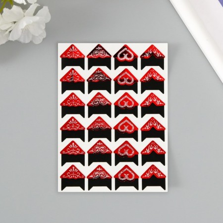 A set of corners with a pocket for photos 24 corners "with glitter" mix 12.5x9 cm-2