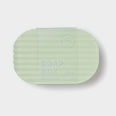 Road soap dish with a “relief” lid, plastic, 11.5 × 7.5 × 4 cm, pistachio-5