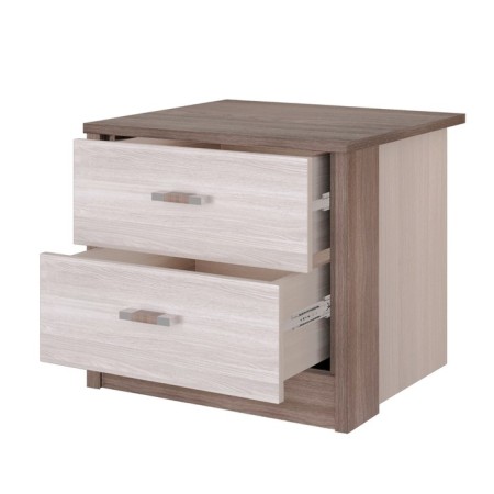 Bedside table "Nicole", 466 × 420 × 416 mm, 2 boxes, color ash shimo light / dark-1