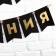 Garland embossing on paper "Happy Birthday", black, gold letters, dl. 156 cm, 250 g/sq.m