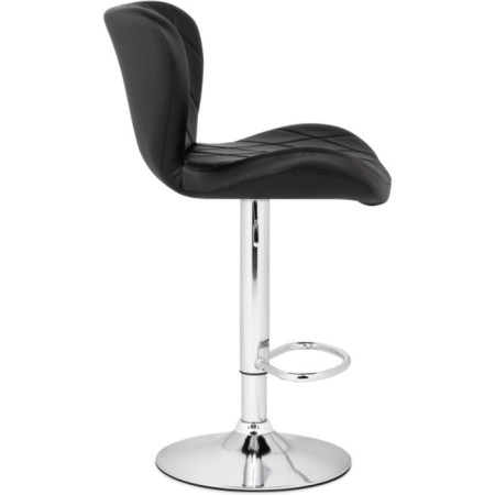 Barrier stool Porch metal/eco -leather, chrome/black 47x53x89 cm-2