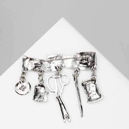 Brooch "Sewing Set" Color Black Silver-1
