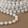 Pearls on threads, round, 8 mm, 9 ± 1 m, white color