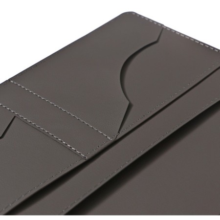Organizer on the rings A5, 80 sheets, leatherette, with a valve, a line, with a handle, in a gift box, black and gray-9