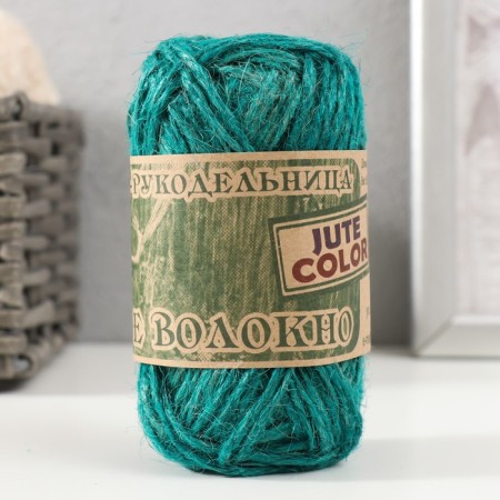 Yarn "Golden Jute fiber" 100% jut 50m/50g set 2pcs (green)-1