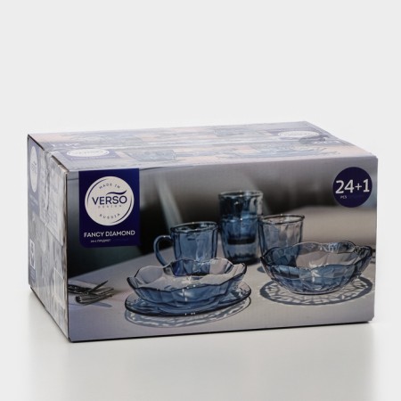 Fancy Diamond glass dishes set, 25 items-10