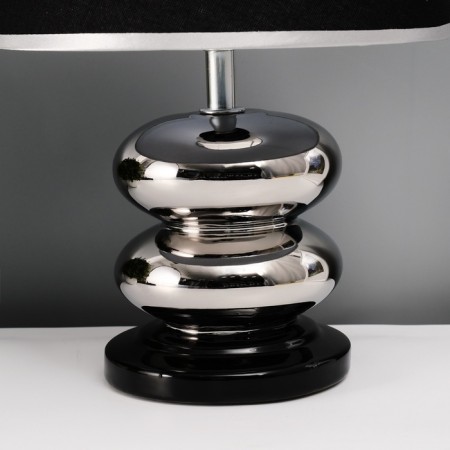 Traffic lamp with lampshade Risalux "dew", 1 × 40 W, E27, chrome/black, 20 × 20 × 32 cm-4