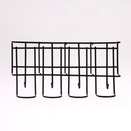 Nasten umbrella stand, with hooks, metal, 7 × 12 × 26 cm, black-2