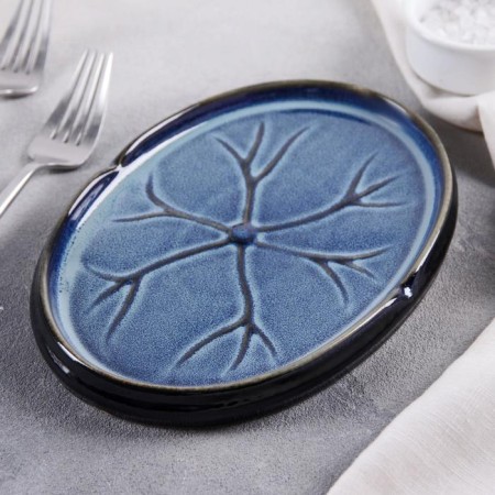 Ceramic serving dish "Lunar Trail", 20 × 14 cm-1