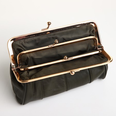 Cosmetic bag, 2 departments, outer pocket, gray color-2