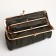 Cosmetic bag, 2 departments, outer pocket, gray color