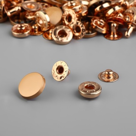 Installation button, alpha (S-shaped), d = 12 mm, golden matte color-1