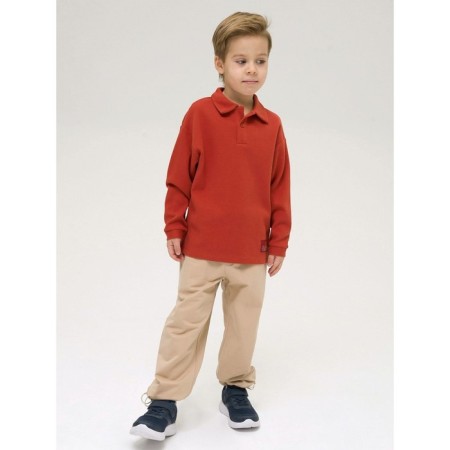Longsliv Polo for the boy Pelican, height 86 cm, terracotta color-4