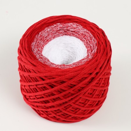 Cotton cord 3 mm 220m/240 ± 5 g gradient "Summer" (red/white)