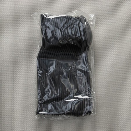 Spoon of plastic disposable "premium", 18 cm, black color-4