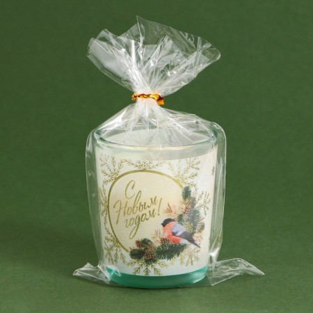 New Year's candle in a glass "Happy New Year!", Aroma chocolate-2