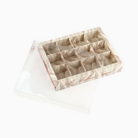 Box for 12 sweets with cells "New Year's Balt", 14.5 x 18.5 x 3 cm, New Year-4