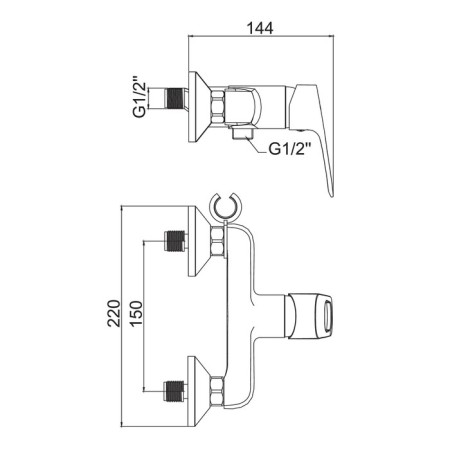 Accoona a3117 bidet, with hygienic shower, wall -up, brass, chrome-2