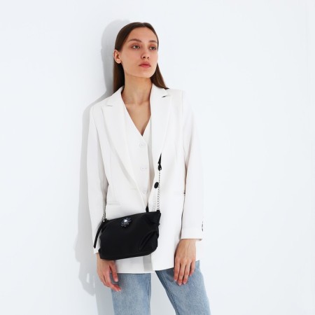 Richet Cross-Body bag, external pocket, black color-5