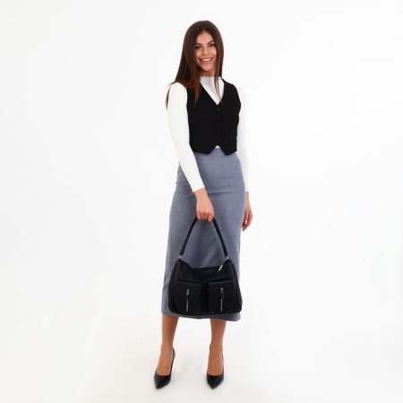 Bagon-tout on lightning, 3 outer pockets, black color-8