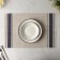Serving napkin on the table "Two stripes", 45 × 30 cm, blue color