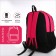 School backpack, 2 lightning departments, 3 pockets, black/pink color