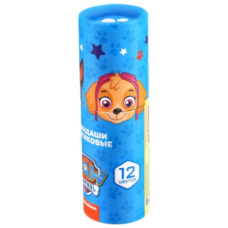Colored pencils in a tube, 12 colors, trihedral, puppy patrol-2