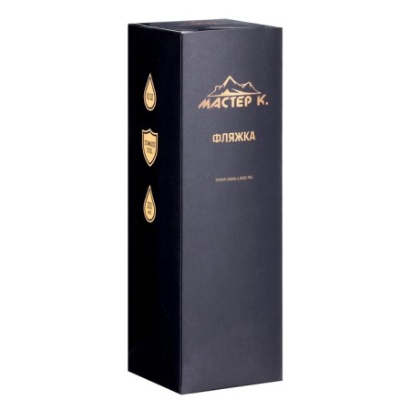 Alcohol flask, stainless steel, gift, 300 ml, with 3 piles of 30 ml-8