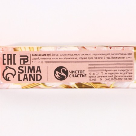 Lip balm "Happy Spring", 5 g, aroma of chocolate dessert, pure happiness-5