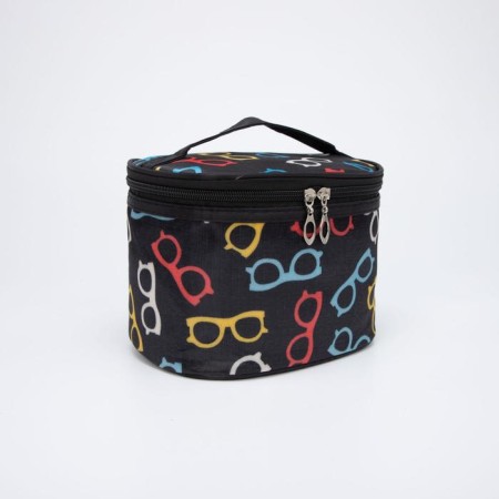 Cosmetic bag with lightning, black color