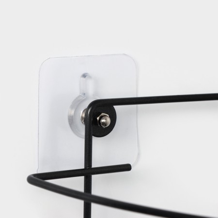 Corner shelf for a bathroom with a high side, 22.5 × 22.5 × 20.5 cm, black color is black-5