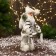 Santa Claus "in a striped scarf and with a flashlight" 30 cm, gray-white