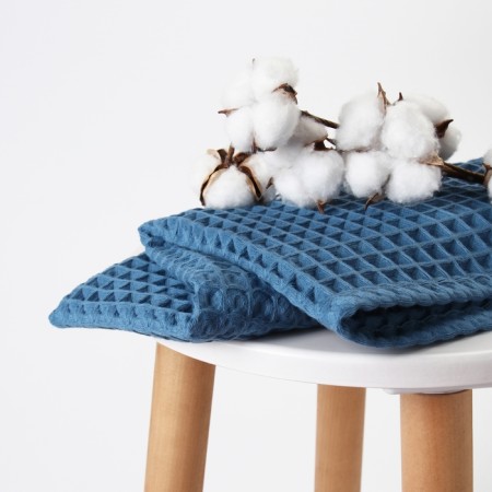 Wafer Boin Boho Boho Boil towel 45*90 cm, col. Blue, 100% HL