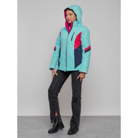 Ski jacket women's winter, size 50, turquoise color-17