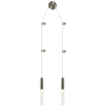 Wall-flowing lamp SATORI 2XE14 40W, size 15-300-X6-17X53-150 cm, Nickel color-2