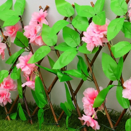 Decorative fence, 110 × 40 cm, "pink flowers", Greengo-1