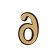 Door number "6", plastic, chromium color