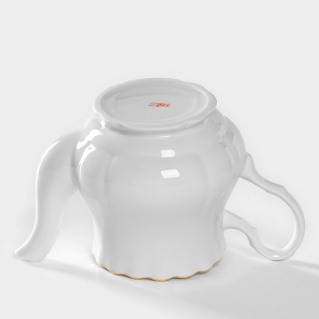 Porcelain kettle "Romance", 800 ml, white color-5