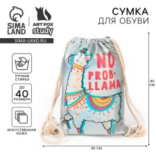 Мешок для обуви NO PROB-LLAMA  кож.зам голография, 30 х 40 см