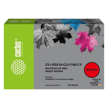 Cactus CSTUS CS-I-PG510-CL511M/C/Y multi-color set 4x100ml for Canon Pixma MP240/MP250 107629