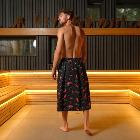 A towel for the bath "Peppers" Male Kilt 75x150 cm, 100 % HL, waffle leaf-2
