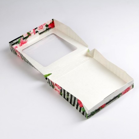 Folding box "Spring peonies" 20 x 20 x 4 cm-1