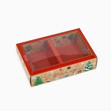 Folding box with a plastic lid “Happy New Year!”, 16.5 x 11 x 4 cm, New Year