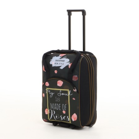 Small Small suitcase 20 "with a bag, a lightning department, with an extension, the color is black-1