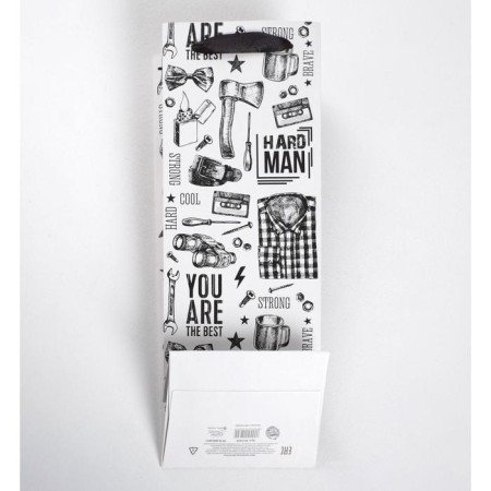 Gift package for a bottle, packaging, "For Real Man", 36 x 13 x 10 cm-4