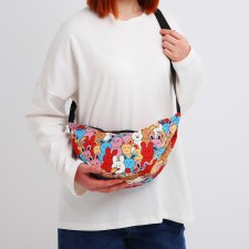 Youth bag with zipper, colorful/pink color