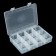 Box for fishing trifles with adjustable cells K-63, 19.5x13.5x4 cm, transparent