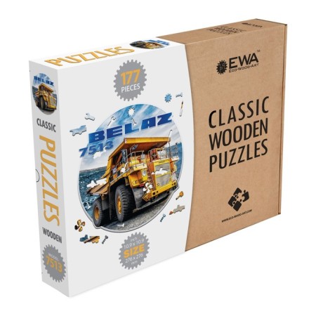 Wooden figured puzzle EWA "BELAZ", 28 × 28 cm-5
