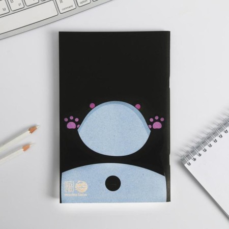 Notebook with black sheets of 15 sheets "Panda", designer cardboard, tinted paper 21 x 14 cm-5